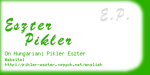 eszter pikler business card